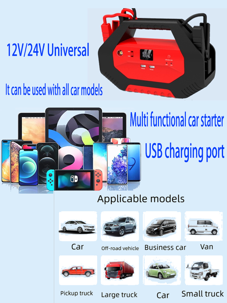 Car Jump Starter 12V 24V Truck - เครื่องช่วยสตาร์ทรถยนต์ขนาด 420000mAh สำหรับงานหนัก 12V/24V สำหรับรถบรรทุก แบตเตอรี่สำรองสำหรับเครื่องยนต์ดีเซลและเบนซินทุกชนิด