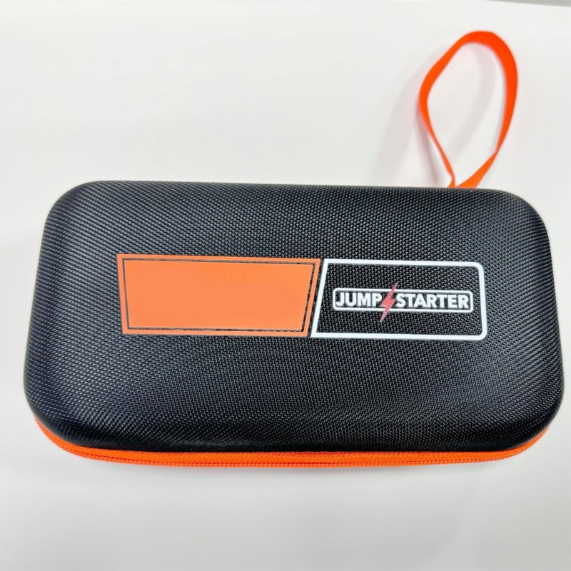 Jump Starter Case Hard Shell - กล่องเก็บอุปกรณ์สตาร์ทเครื่องยนต์ฉุกเฉินสำหรับผู้ขับขี่ กล่องพกพาแบบมีโครงสร้างแข็งแรง พร้อมฝาปิดรอบด้านและห่วงสำหรับสะพาย ใช้สำหรับจัดเก็บอุปกรณ์ในรถยนต์