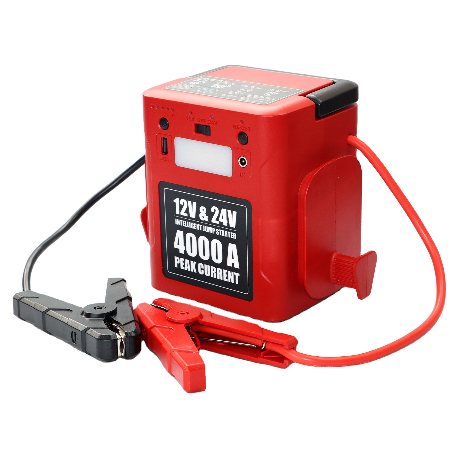 Car Jump Starter 12V 24V Truck - เครื่องจั๊มพ์สตาร์ทแบบพกพา 4000A 12V/24V สำหรับงานหนัก ใช้ได้กับรถยนต์ รถบรรทุก