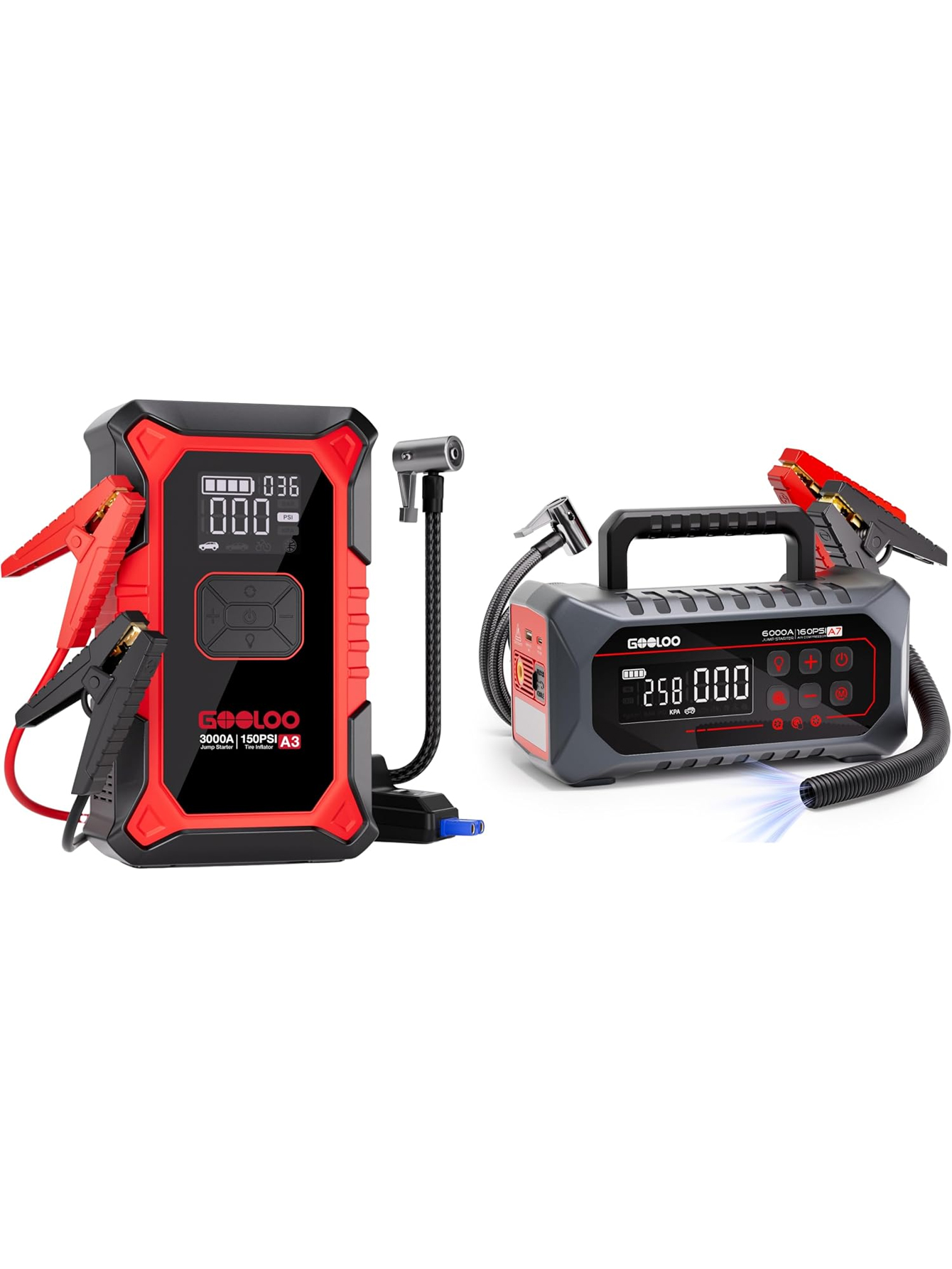 Jump Starter With Air Compressor - GOOLOO A3 จั๊มสตาร์ทเตอร์พร้อมปั๊มลม และ GOOLOO A7