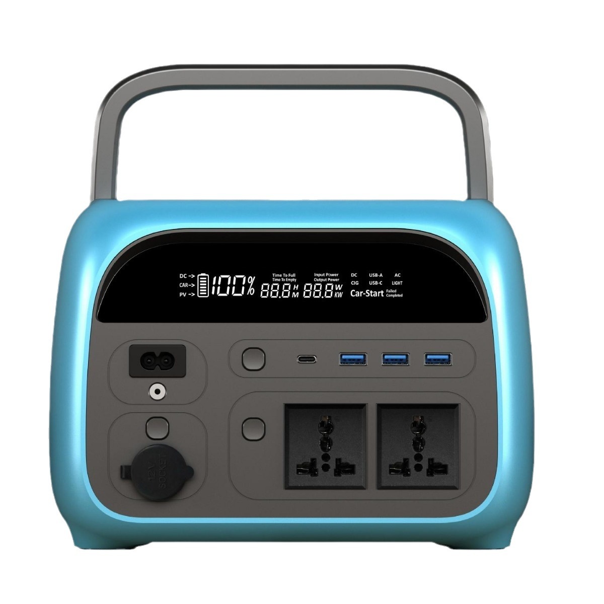 Solar Jump Starter Power Bank - แบตเตอรี่สำรองพลังงานแสงอาทิตย์แบบพกพา 500W ชาร์จเร็ว ความจุ 14500mAh รองรับปลั๊ก