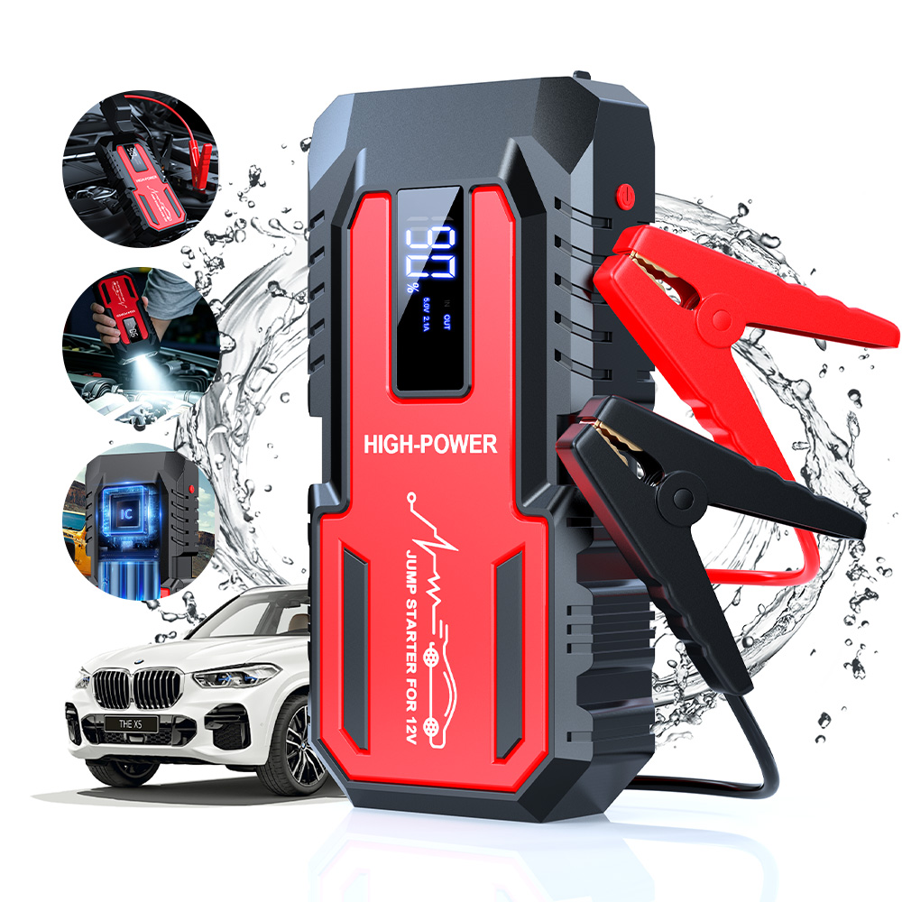 Portable Jump Starter 4000A - พาวเวอร์แบงค์ 4000A เครื่องจั๊มป์สตาร์ทเตอร์แบบพกพา เครื่องชาร์จแบตเตอรี่รถยนต์ 12V อุปกรณ์สตาร์ทรถยนต์ฉุกเฉิน