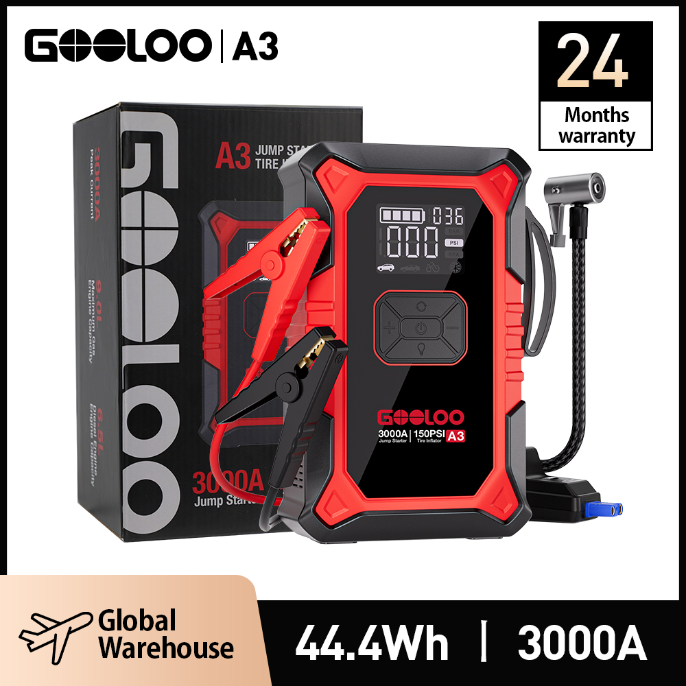 GOOLOO A3 3000A เครื่องจั๊มพ์ส - Lithium Jump Starter 3000A Peak บทวิจารณ์และราคา