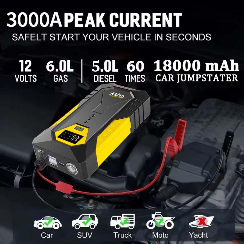 เครื่องช่วยสตาร์ทรถยนต์ GKFLY  - Portable Jump Starter 4000A บทวิจารณ์และราคา