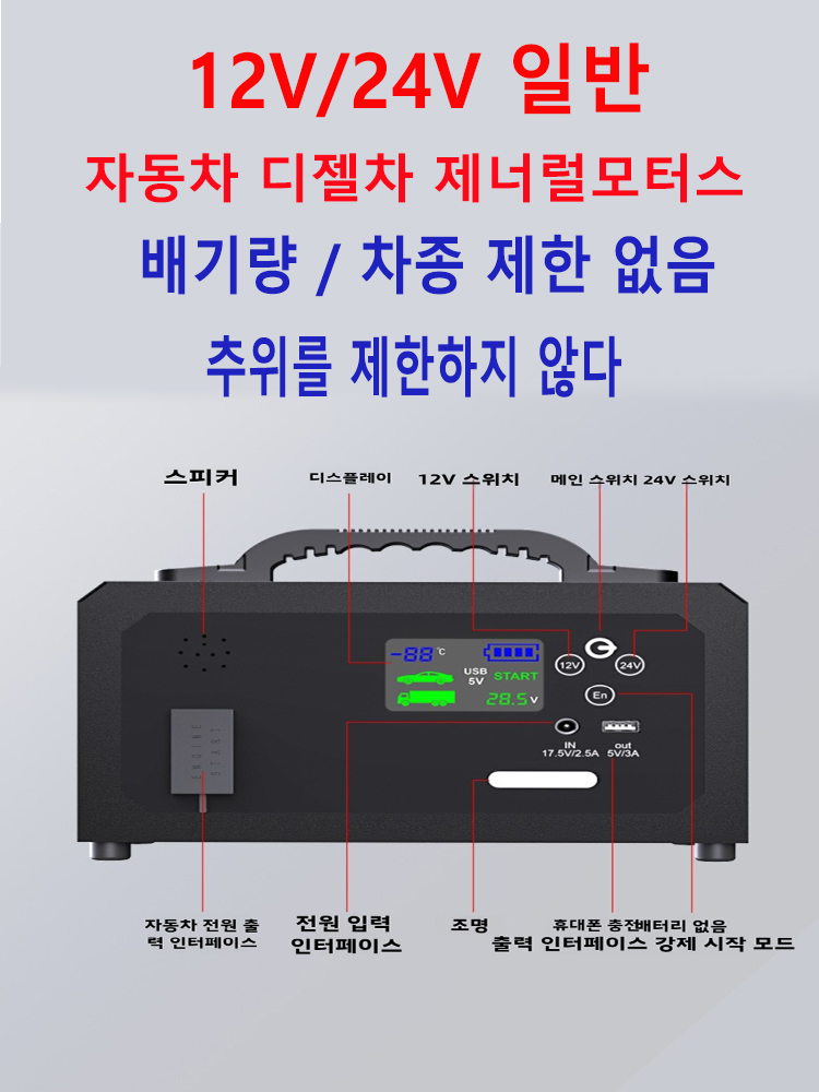 เครื่องจั๊มสตาร์ทแบบซุปเปอร์คา - Car Jump Starter 12V 24V Truck บทวิจารณ์และราคา