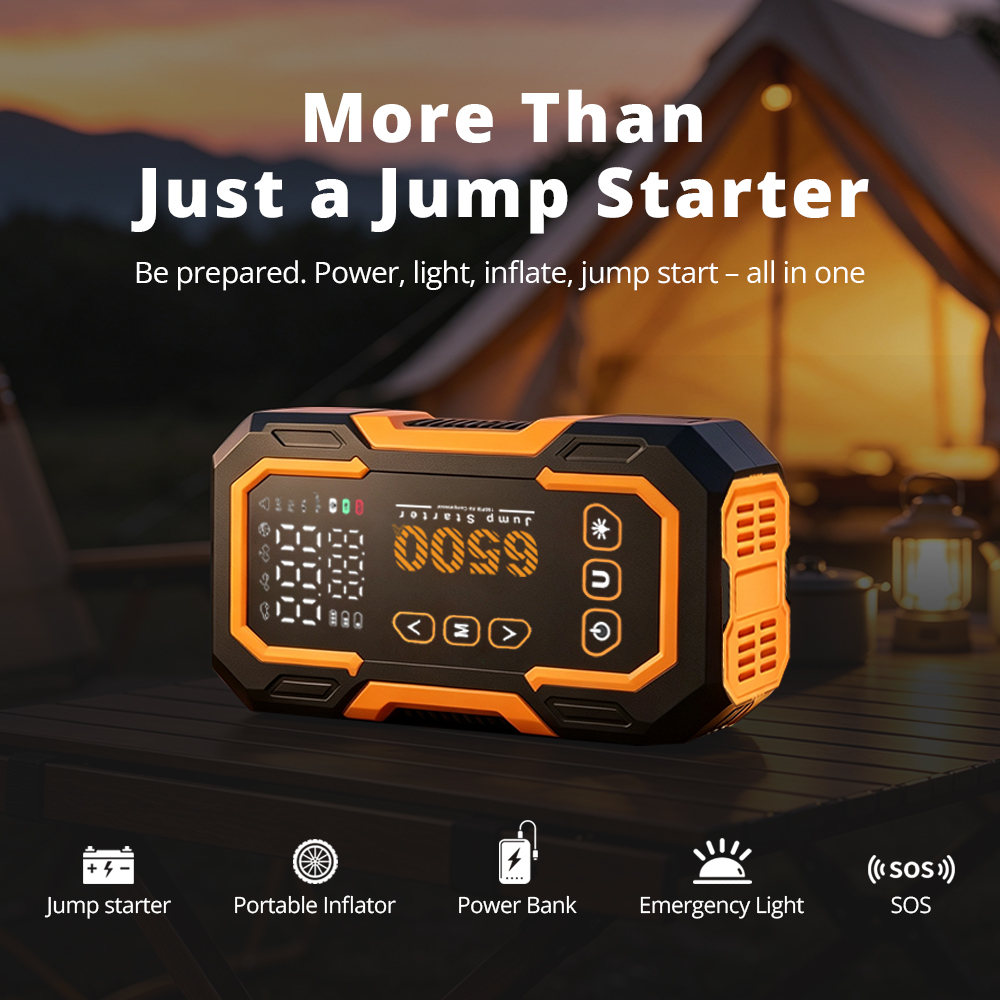 แบตเตอรี่รถยนต์ 6500 แอมป์สตาร - Solar Jump Starter Power Bank บทวิจารณ์และราคา