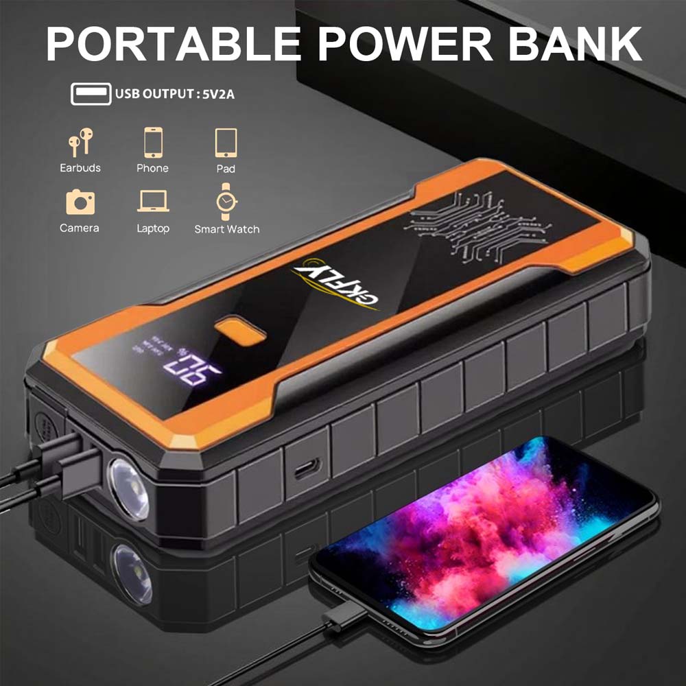 GKFLY 4000A แบตเตอรี่รถยนต์เคร - Portable Jump Starter 4000A บทวิจารณ์และราคา