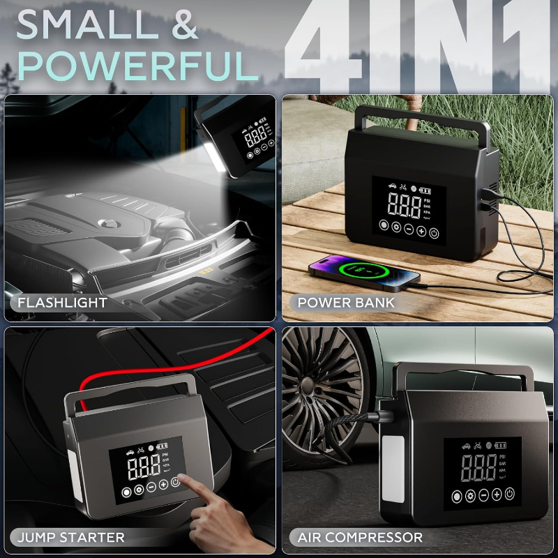 เครื่องช่วยสตาร์ทรถยนต์แบบพกพา - Portable Jump Starter 4000A บทวิจารณ์และราคา