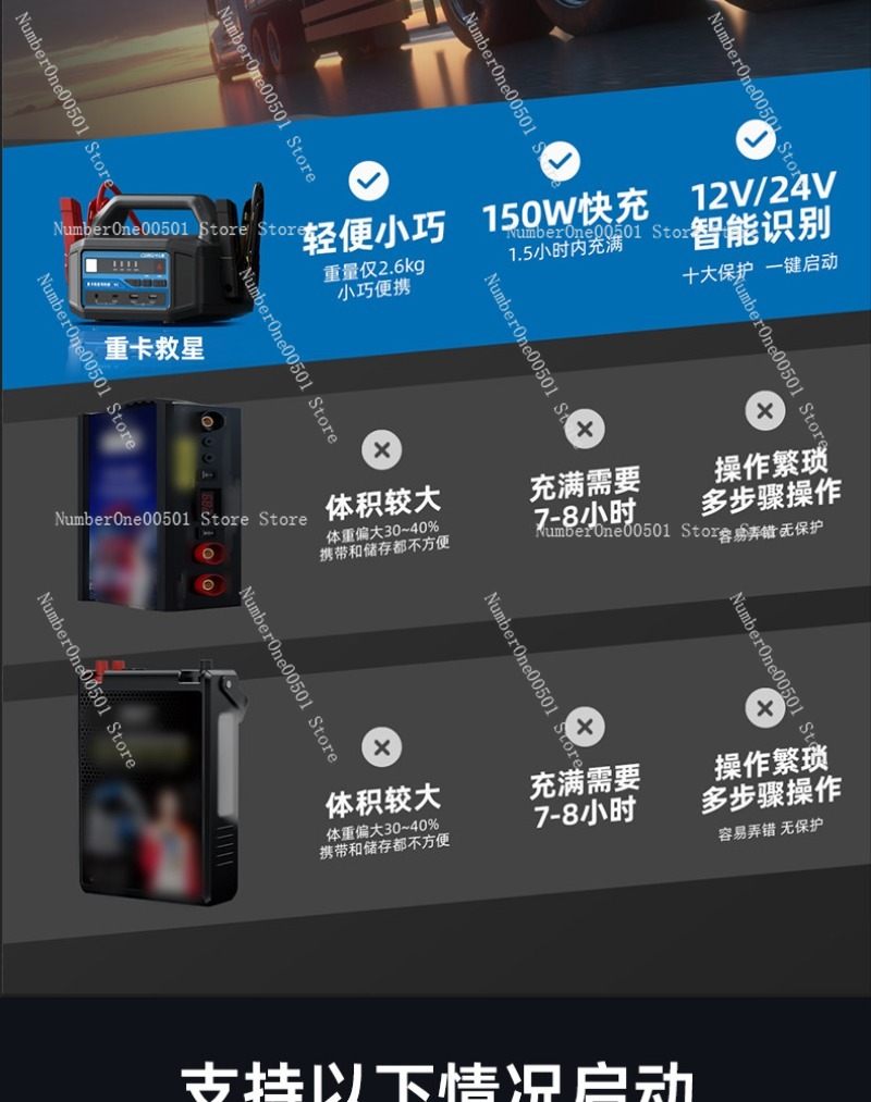 เครื่องจั๊มสตาร์ทรถยนต์ 12V 24 - Car Jump Starter 12V 24V Truck บทวิจารณ์และราคา
