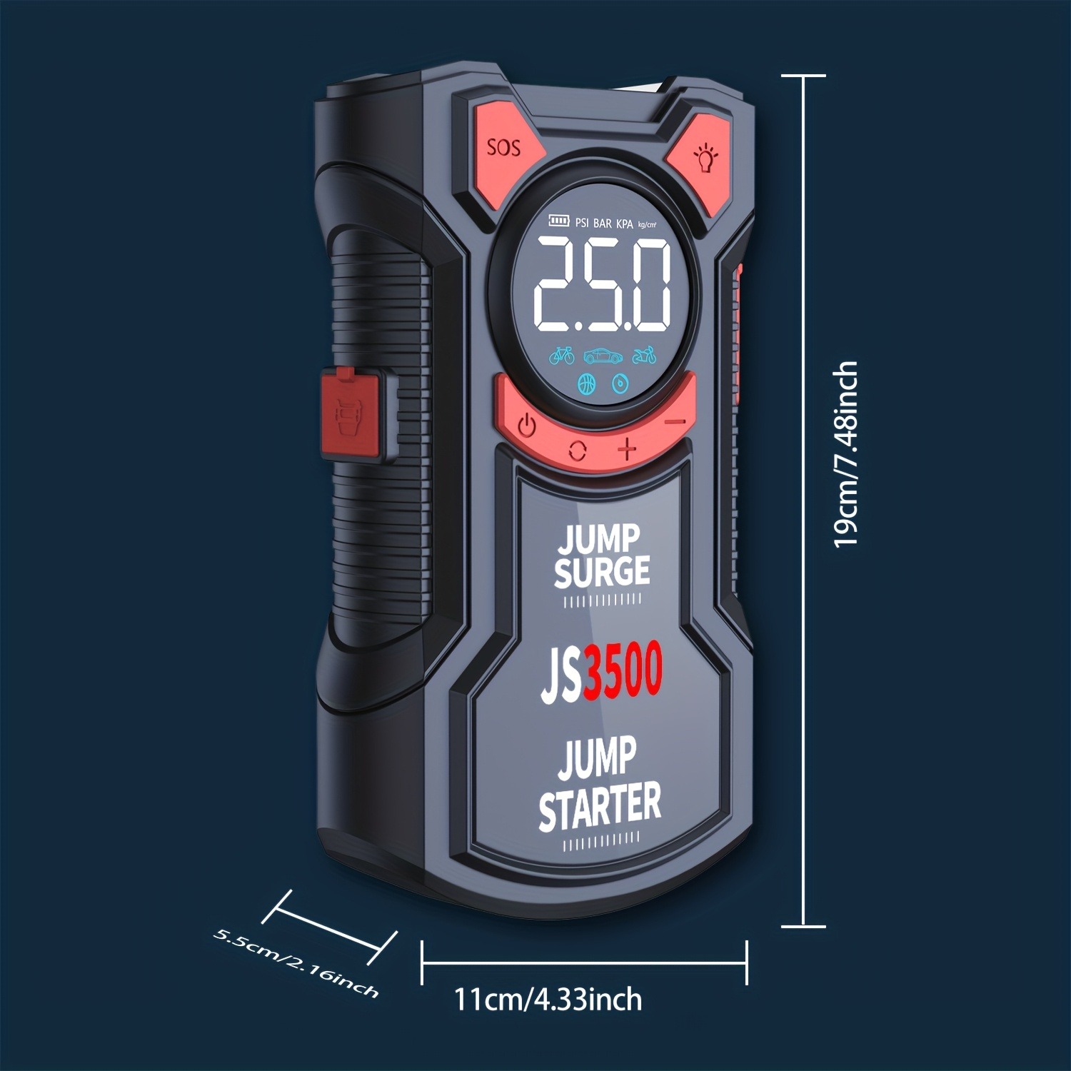 เครื่องช่วยสตาร์ทรถยนต์ 5-in-1 - Lithium Jump Starter 3000A Peak บทวิจารณ์และราคา