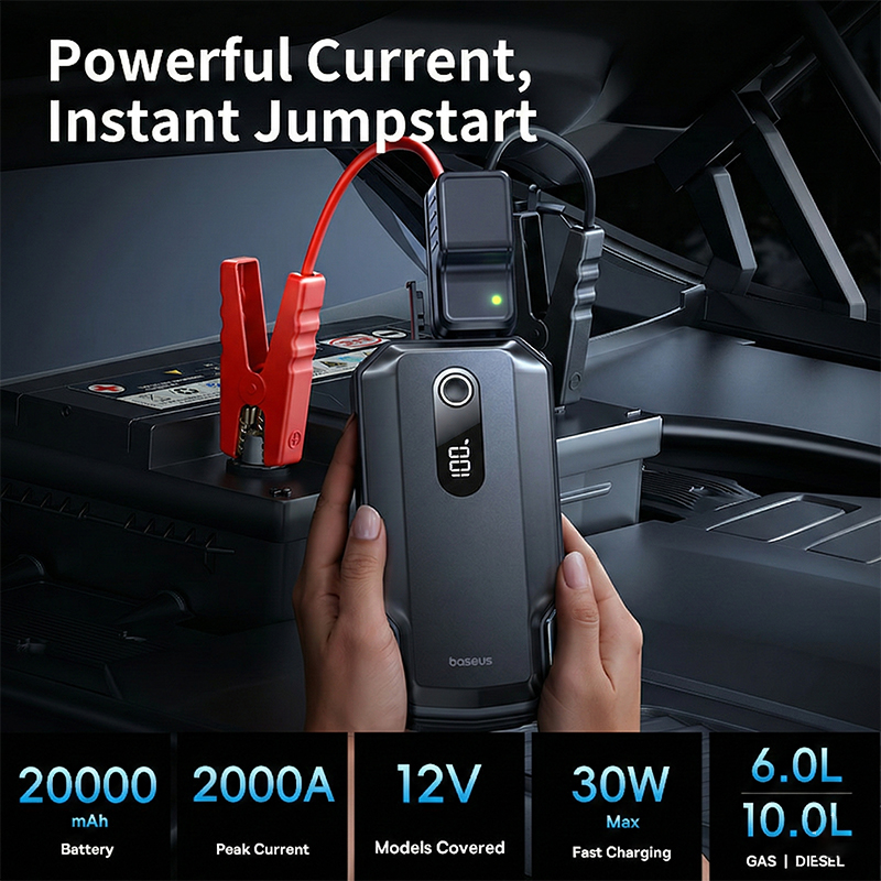 เบสัส เครื่องจั๊มป์สตาร์ทเตอร์ - Jump Starter Cable 2000A บทวิจารณ์และราคา