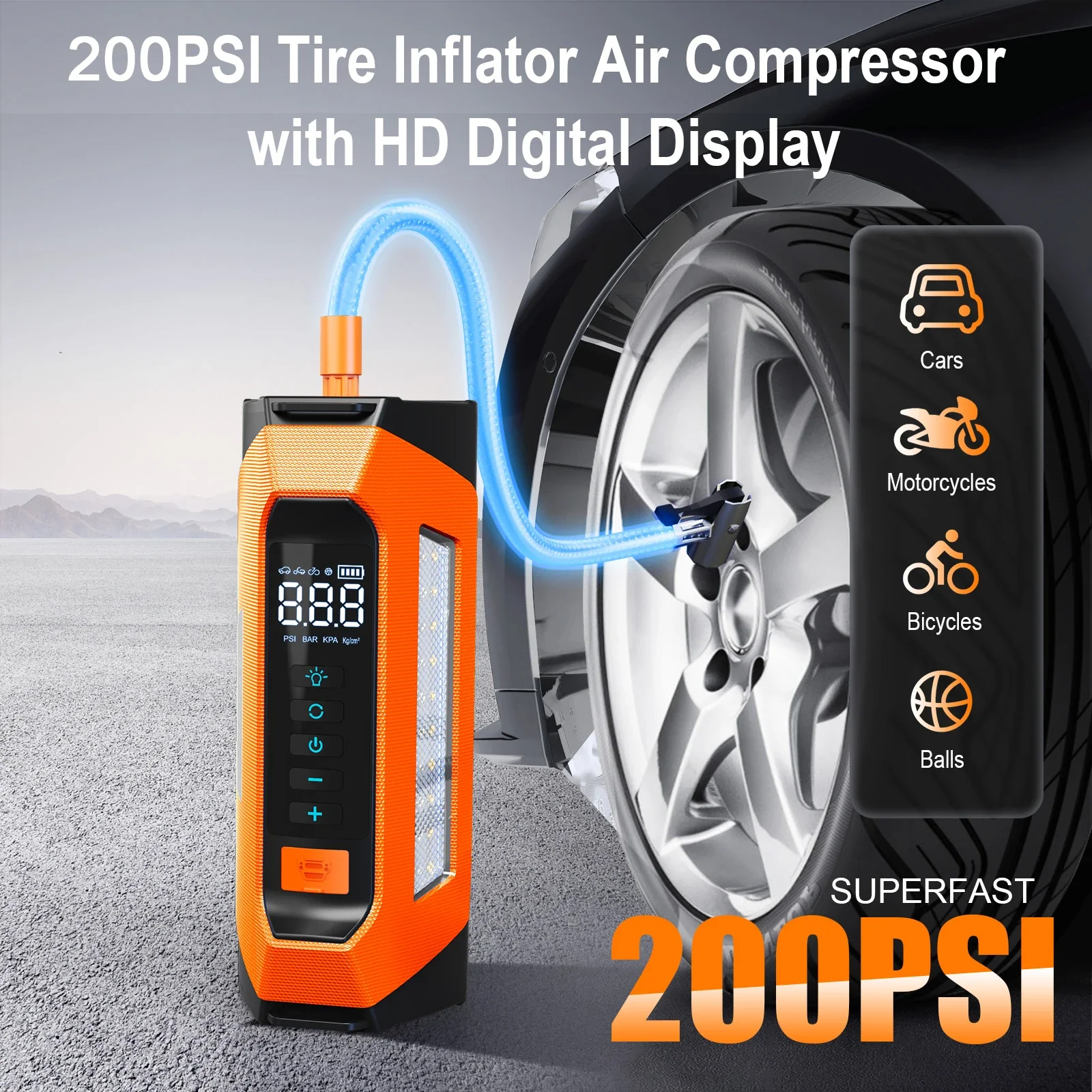 เครื่องช่วยสตาร์ทรถยนต์แบบมืออ - Jump Starter With Air Compressor บทวิจารณ์และราคา