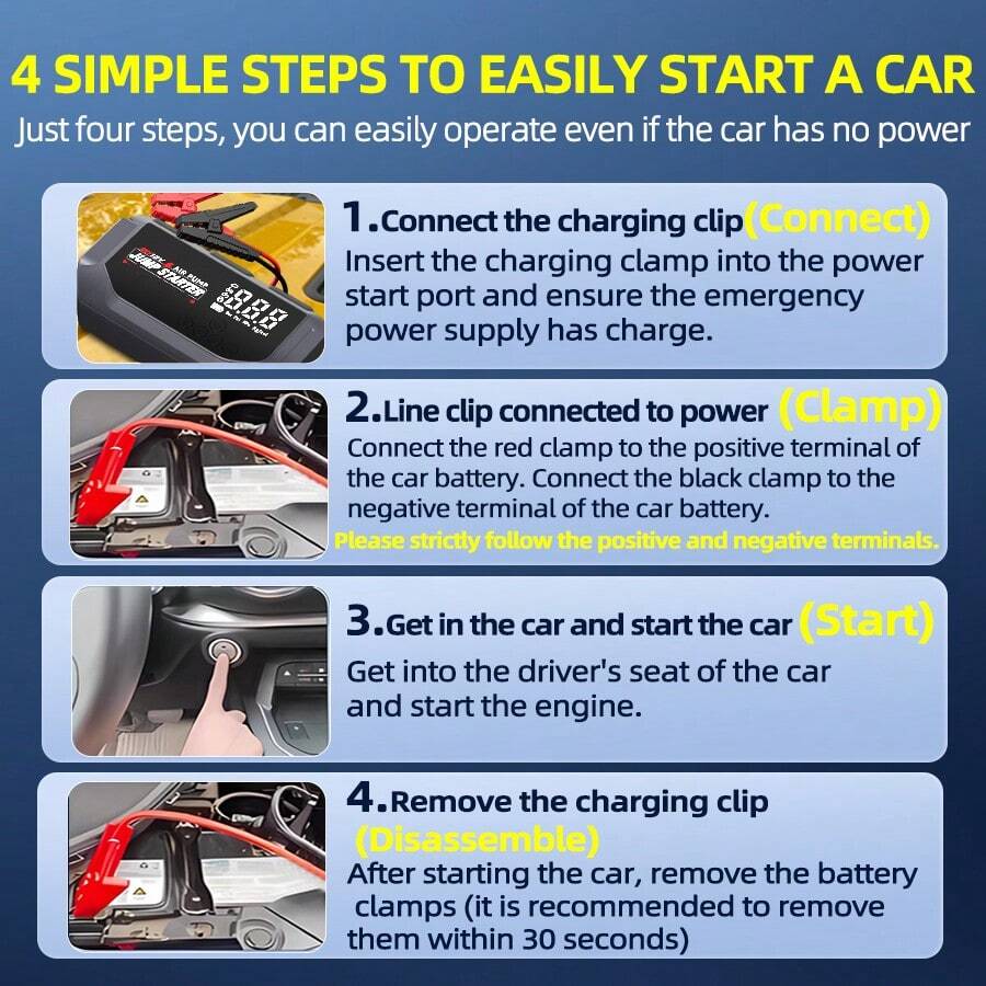 เครื่องจั๊มพ์สตาร์ทรถยนต์ฉุกเฉ - Jump Starter With Air Compressor บทวิจารณ์และราคา