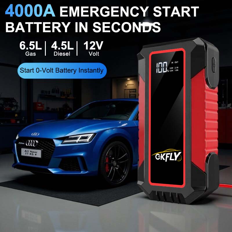 เครื่องจั๊มพ์สตาร์ทรถยนต์แบบพก - Portable Jump Starter 4000A บทวิจารณ์และราคา