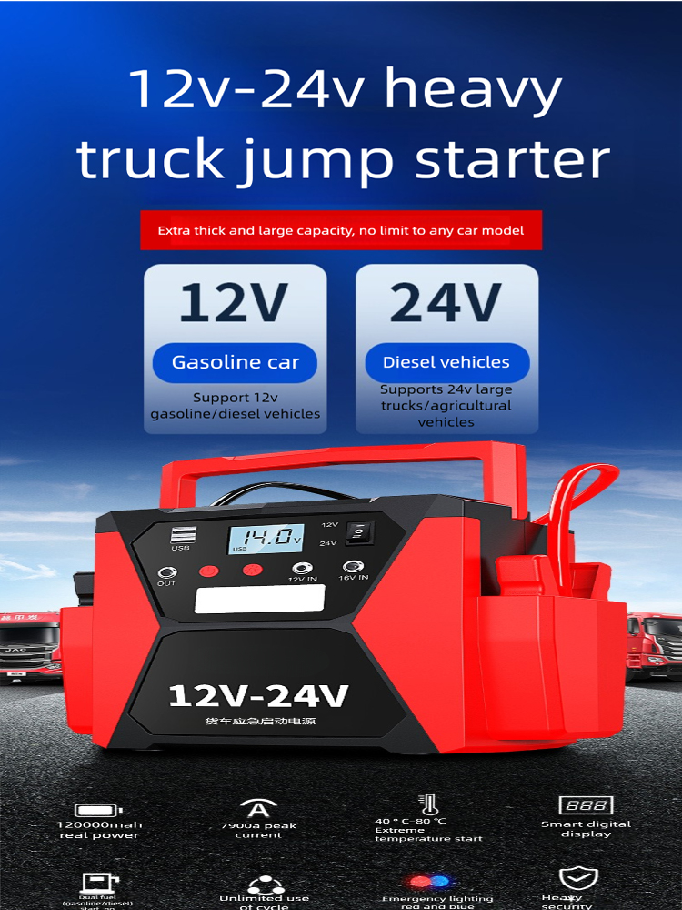 เครื่องช่วยสตาร์ทรถยนต์ 24V 12 - Car Jump Starter 12V 24V Truck บทวิจารณ์และราคา