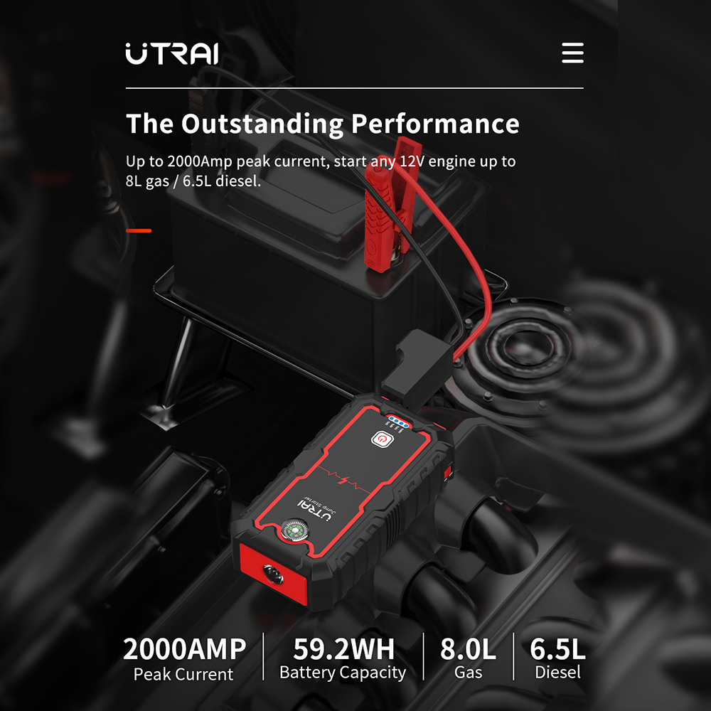เครื่องจั๊มสตาร์ท2000A แบบพกพา - Jump Starter Cable 2000A บทวิจารณ์และราคา