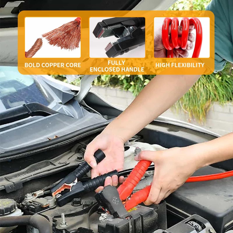 สายเคเบิลสตาร์ทรถฉุกเฉิน 4M 20 - Jump Starter Cable 2000A บทวิจารณ์และราคา