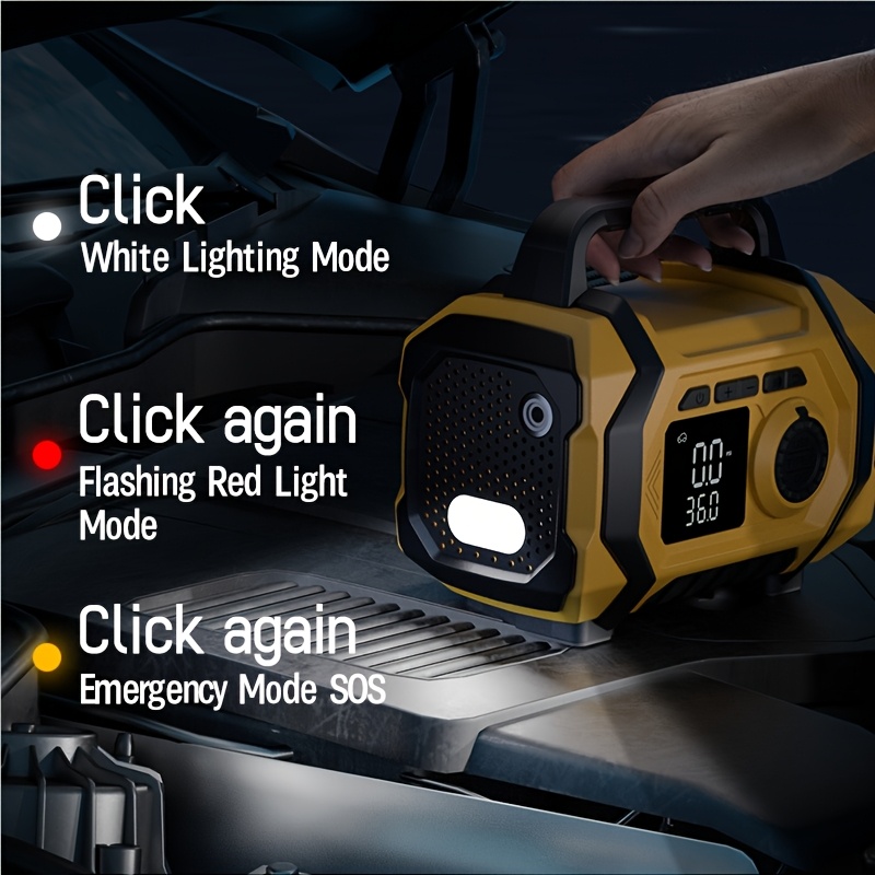 เครื่องจั๊มสตาร์ท 8000A พร้อมเ - Jump Starter With Air Compressor บทวิจารณ์และราคา
