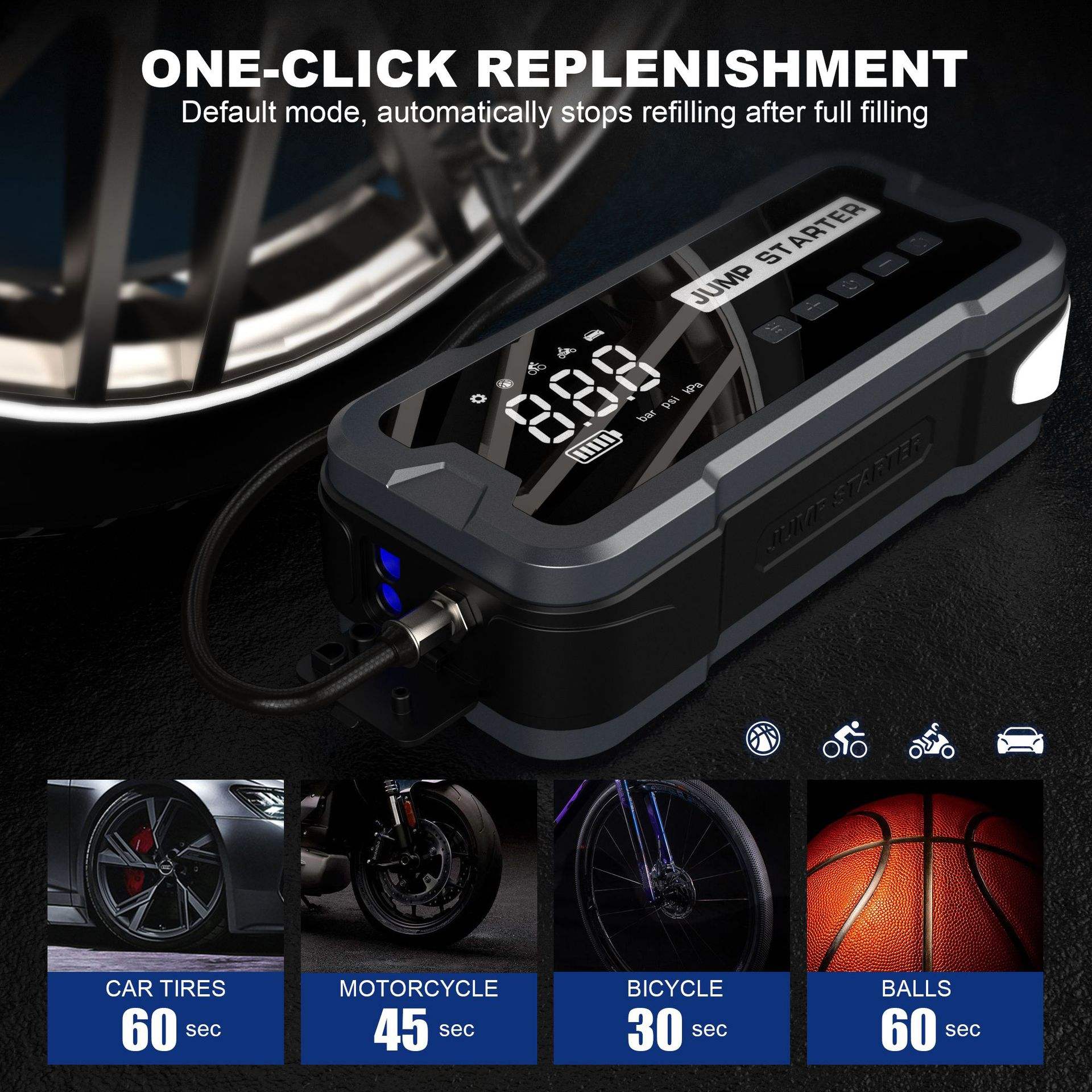เครื่องจั๊มสตาร์ทแบบพกพา 4000A - Portable Jump Starter 4000A บทวิจารณ์และราคา