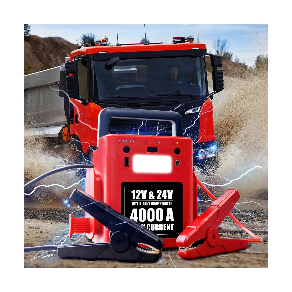 เครื่องจั๊มพ์สตาร์ทรถยนต์ 12V/ - Car Jump Starter 12V 24V Truck บทวิจารณ์และราคา